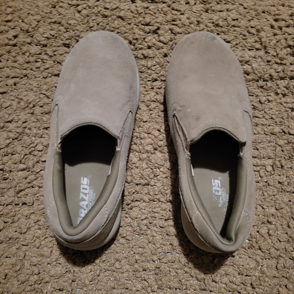 WOMENS BRAZOS LEATHER STEEL TOE WORK SHOES TAN SIZE 7